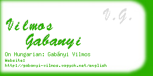 vilmos gabanyi business card